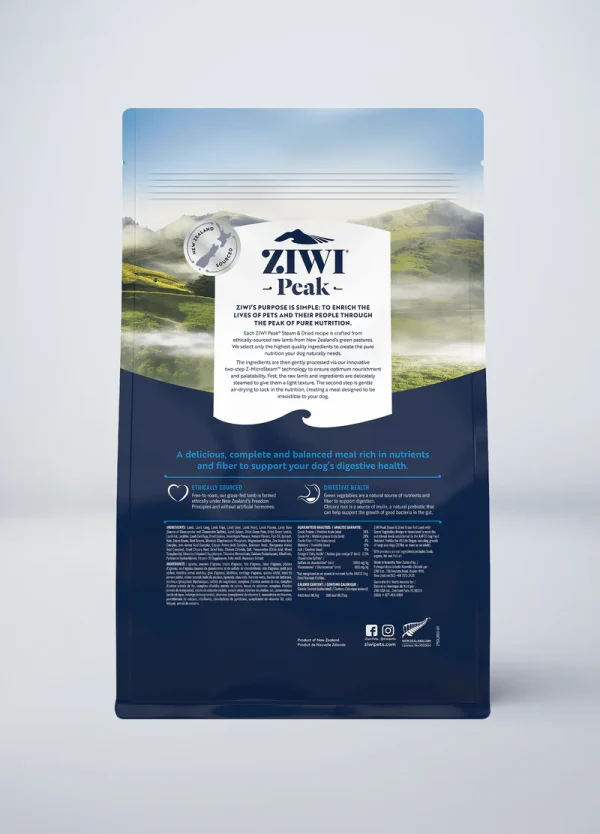 Alternative view of ZIWI Peak ® Steam & Dried Lamb with Green Vegetables Recipe